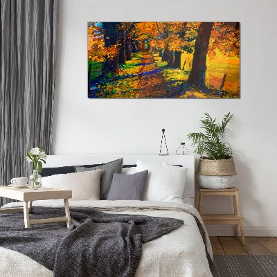 Obraz na skle Golden Avenue v podzimním slunci