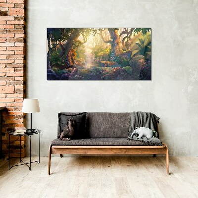 Obraz na skle Fantasy Forest River květiny