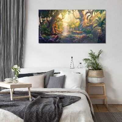 Obraz na skle Fantasy Forest River květiny