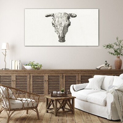 Obraz na skle Kreslení zvířecí krávy lebka