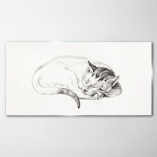 Obraz na skle Kreslení zvířat kočka