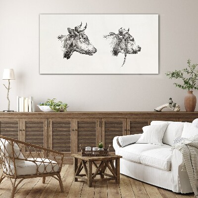 Obraz na skle Kresba krávy zvířat