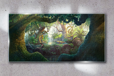 Obraz na skle Fantasy lesní volně žijících živočichů