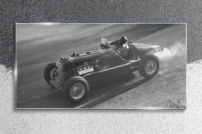 Obraz na skle Auto černobílé závody