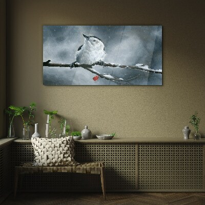 Obraz na skle Zvířecí pták sněhová zima
