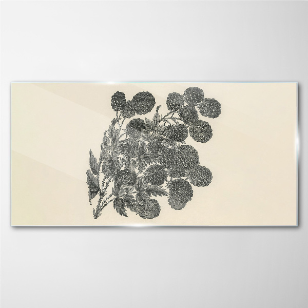 Obraz na skle Kreslení ovoce bobule listy