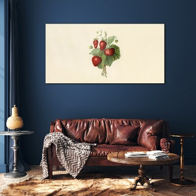 Obraz na skle Ovoce jahodové listy
