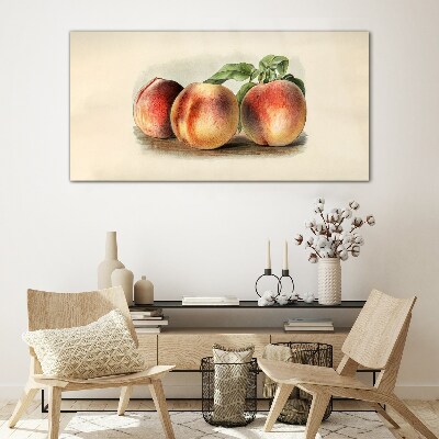 Obraz na skle Broskvové ovocné listy