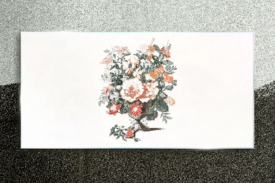Obraz na skle Kresba květin závod