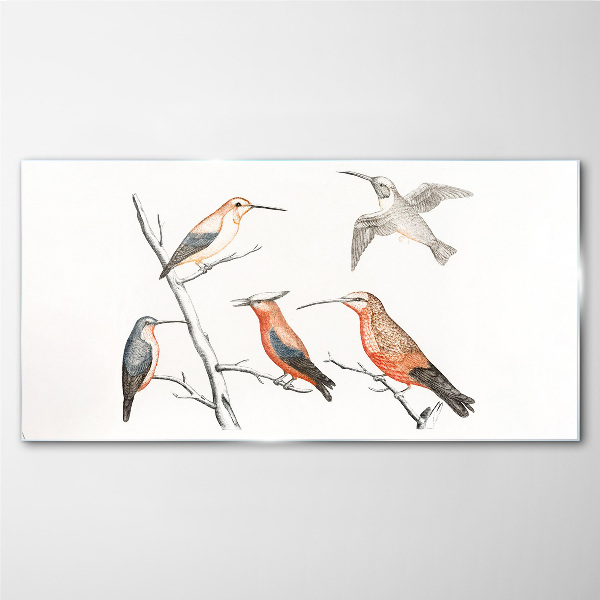 Obraz na skle Kreslení zvířat ptáků