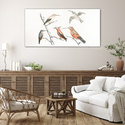 Obraz na skle Kreslení zvířat ptáků
