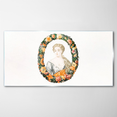 Obraz na skle Portrét ženy s květinami