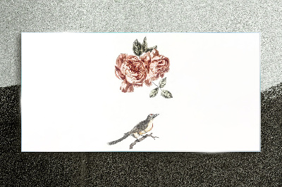 Obraz na skle Zvířecí ptáci květiny