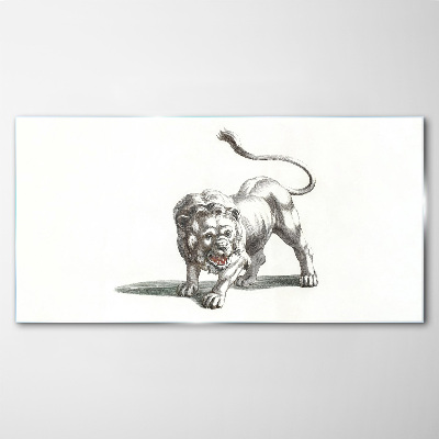 Obraz na skle Kreslení zvířecí kočka lva