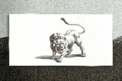 Obraz na skle Kreslení zvířecí kočka lva