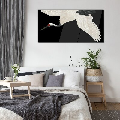 Obraz na skle Elegance bílé siluety jeřábu