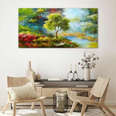 Obraz na skle Abstrakce květiny lesní příroda