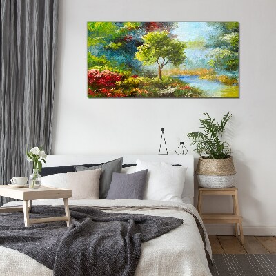 Obraz na skle Abstrakce květiny lesní příroda