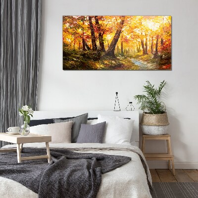 Obraz na skle Podzimní Lesní listy přírody