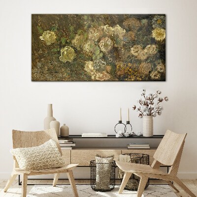 Obraz na skle Abstrakce mincí květin