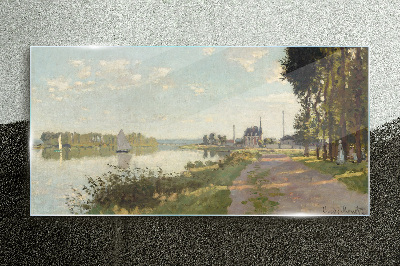 Obraz na skle Poklidná krajina u řeky