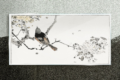Obraz na skle Větev zvířat pták