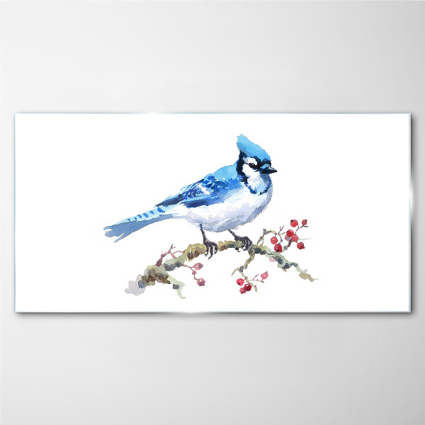 Obraz na skle Bluebird na větvi