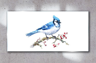 Obraz na skle Bluebird na větvi