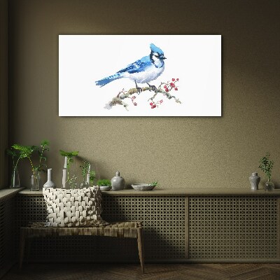 Obraz na skle Bluebird na větvi