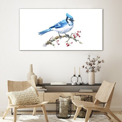 Obraz na skle Bluebird na větvi