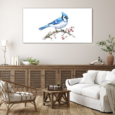 Obraz na skle Bluebird na větvi
