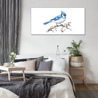 Obraz na skle Bluebird na větvi