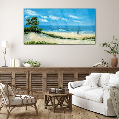 Obraz na skle Pobřeží pár pláže moře