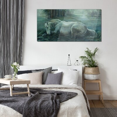 Obraz na skle Lesní koně volně žijících živočichů
