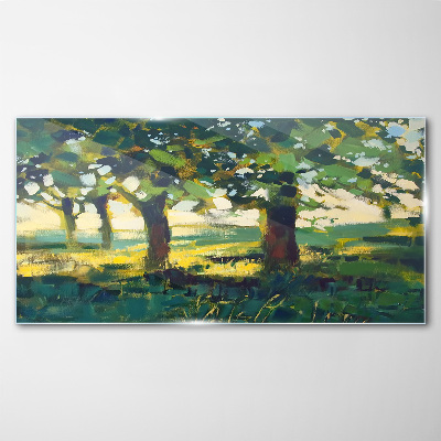 Obraz na skle Abstrakce strom trávy