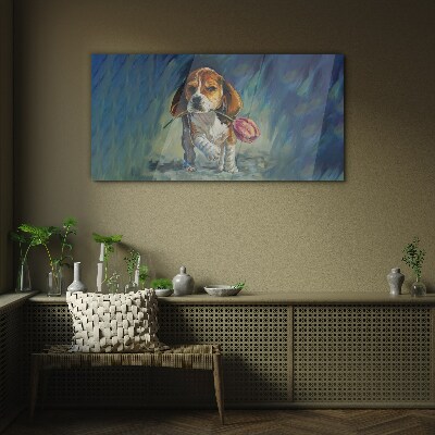 Obraz na skle Abstraktní zvířecí pes květina
