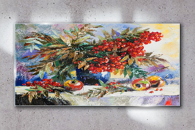 Obraz na skle Abstrakce květiny ovoce
