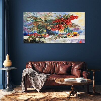 Obraz na skle Abstrakce květiny ovoce