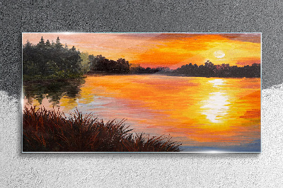 Obraz na skle Lake Forest Sunset