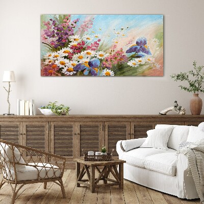 Obraz na skle Malování květiny rostlina
