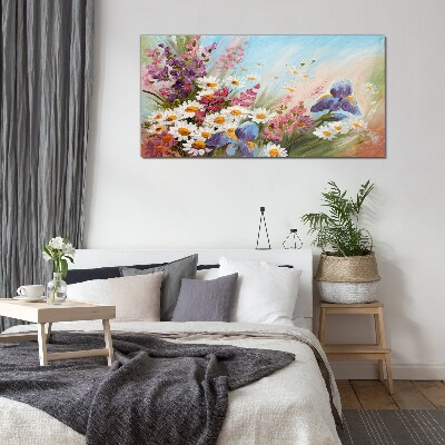 Obraz na skle Malování květiny rostlina