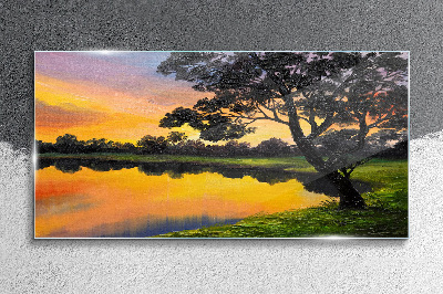 Obraz na skle Lake Forest Sunset
