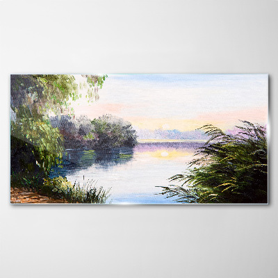 Obraz na skle Jezero Sunset