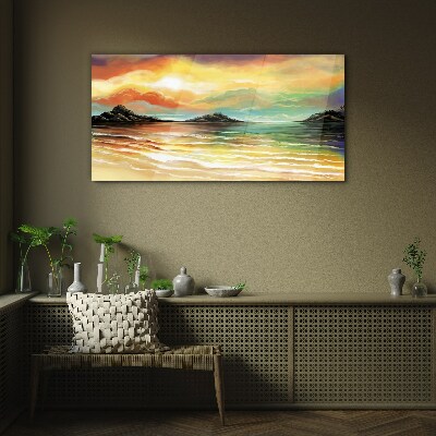Obraz na skle Abstrakce vlny západu slunce