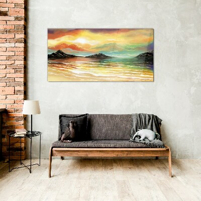 Obraz na skle Abstrakce vlny západu slunce