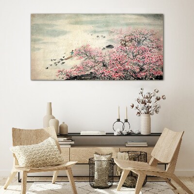 Obraz na skle Kachní květiny strom