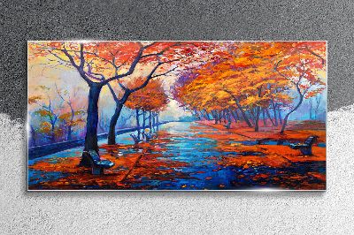 Obraz na skle Podzimní stromy park
