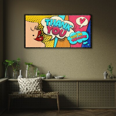 Obraz na skle Pop Art: Vyjádření vděčnosti