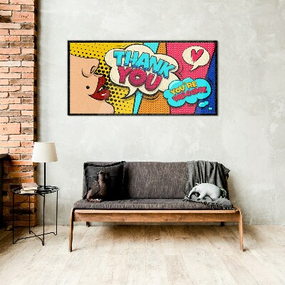 Obraz na skle Pop Art: Vyjádření vděčnosti
