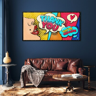Obraz na skle Pop Art: Vyjádření vděčnosti